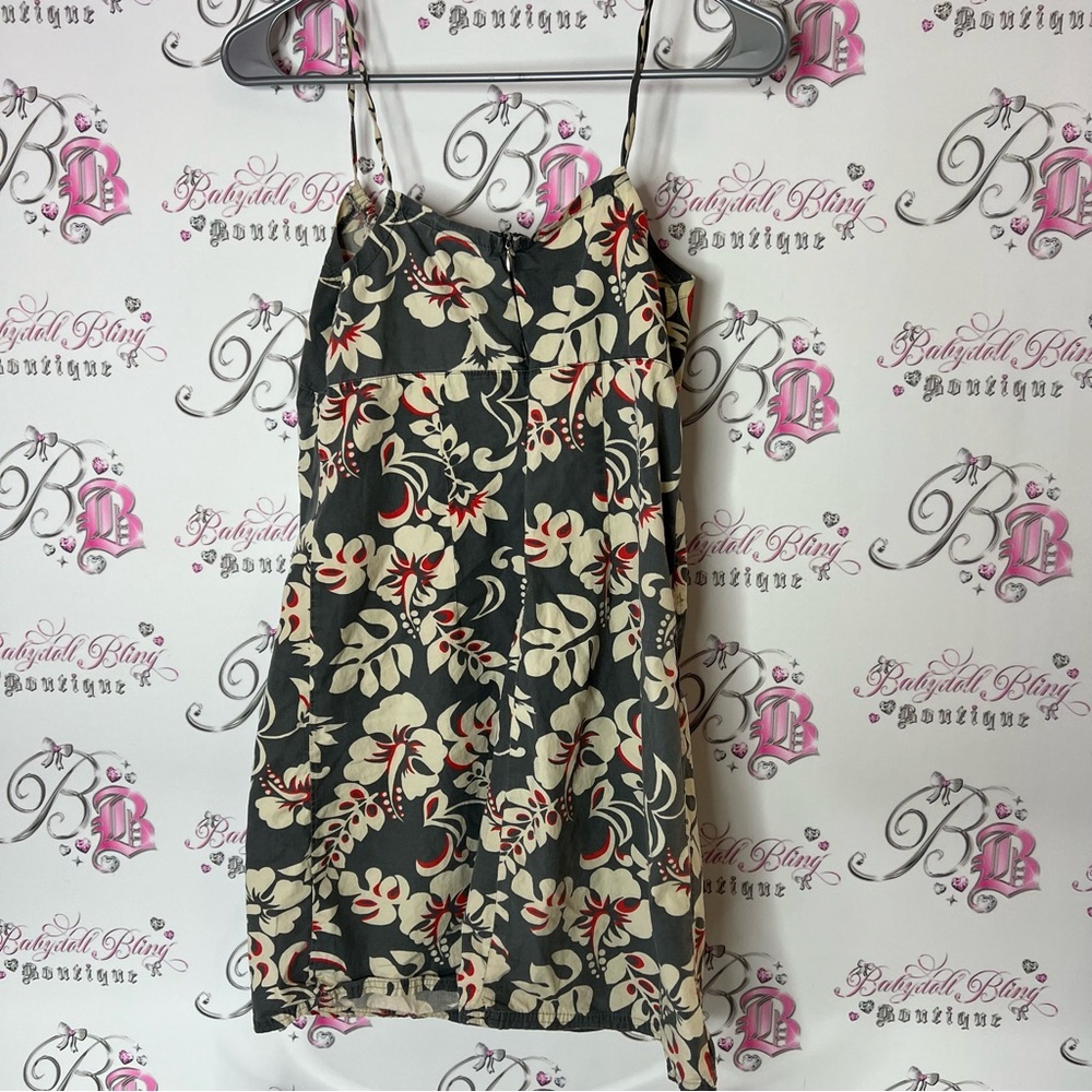 Roxy dress flowers tropical vintage hawaiin printed milkmaid Floral Print - Picture 3 of 5
